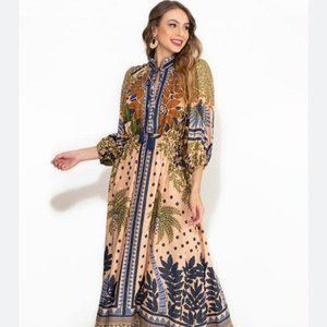 Farm Rio Macaw Flight Maxi Dress for Women Size S